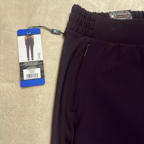 sz XL NWT Spyder Women's Black Active Sport Pants - Picture 3 of 7